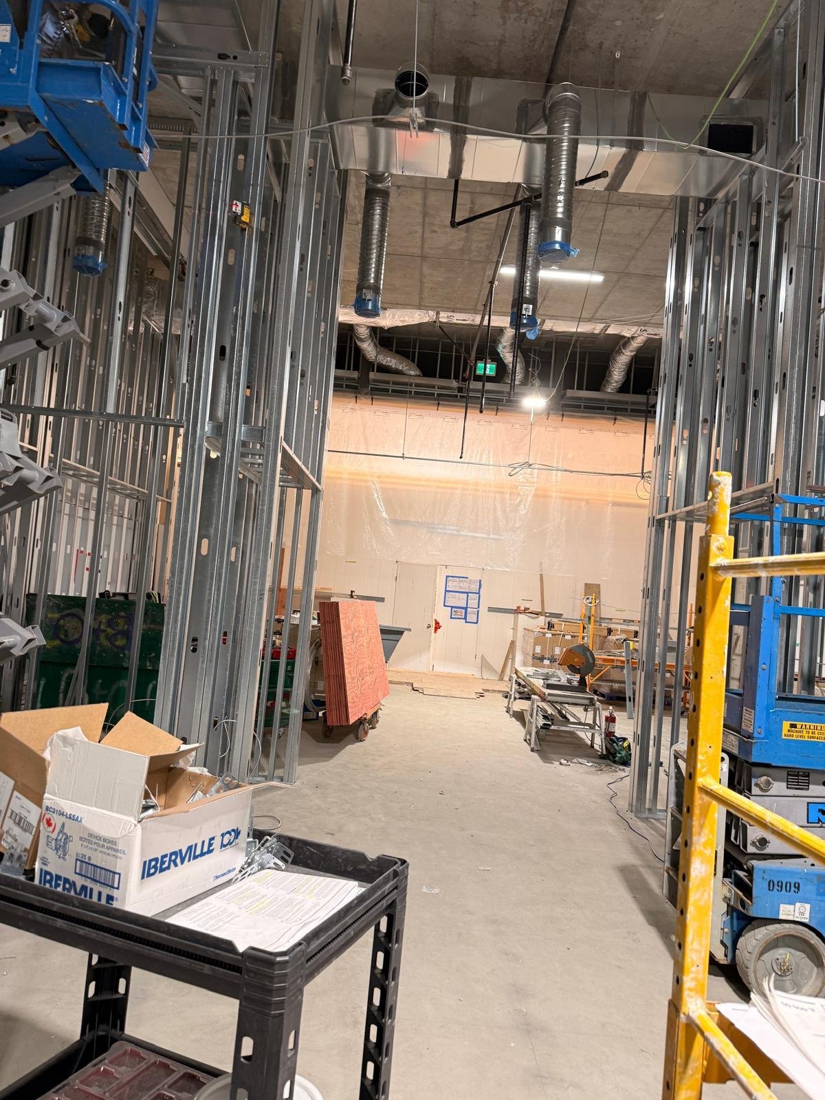 Steel stud framing construction