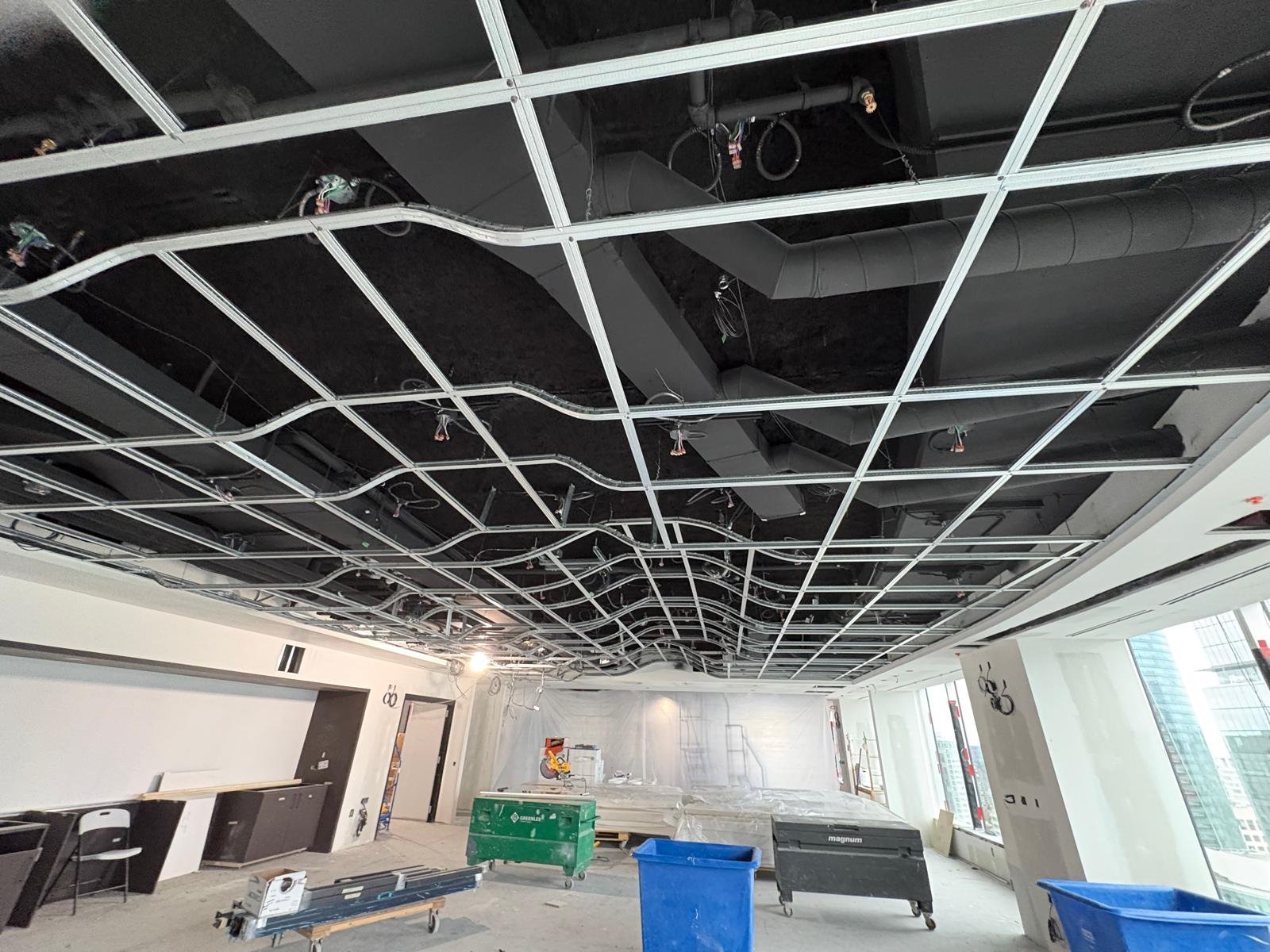 Curved suspended ceiling grid