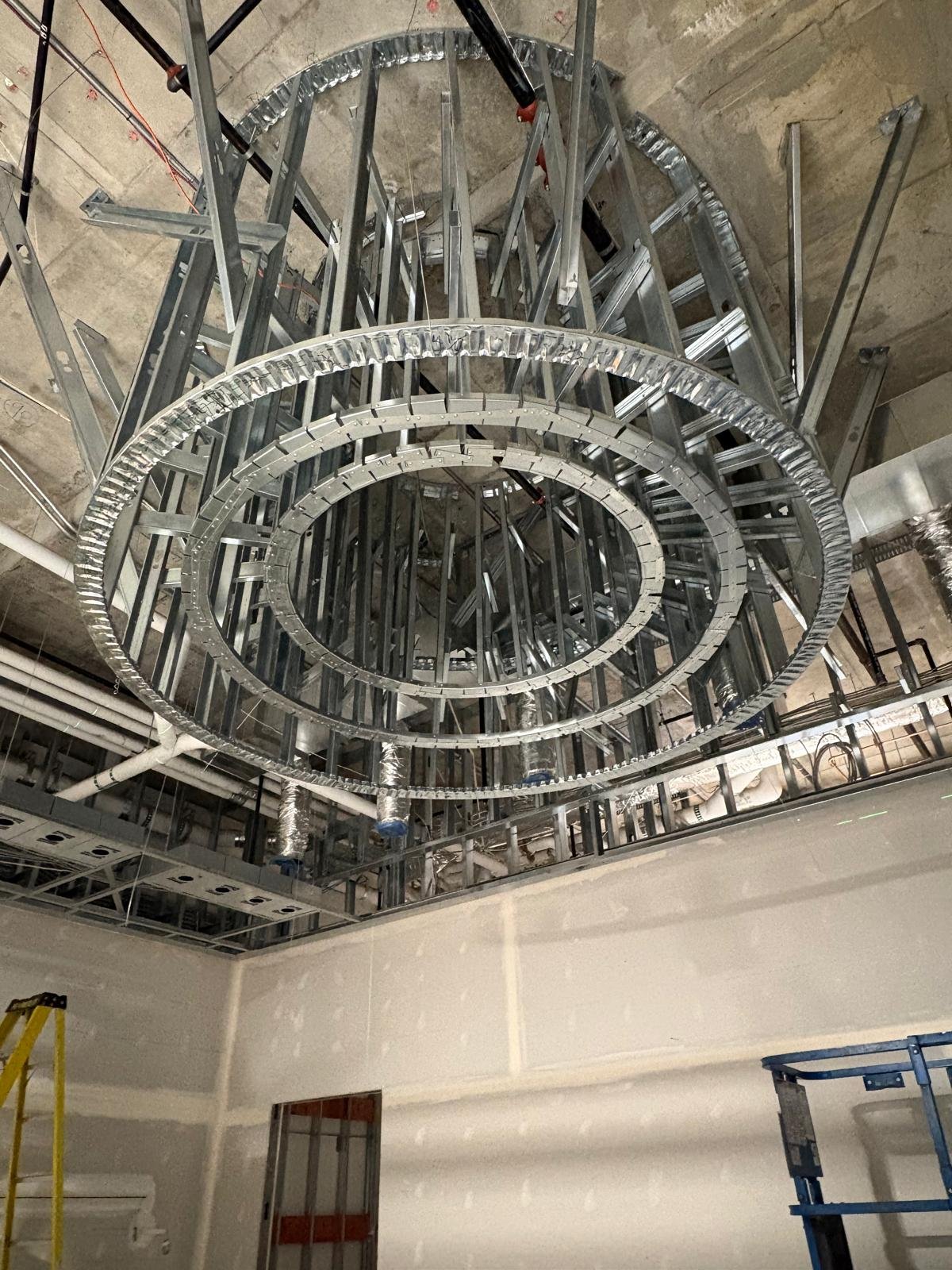 Circular atrium steel framing