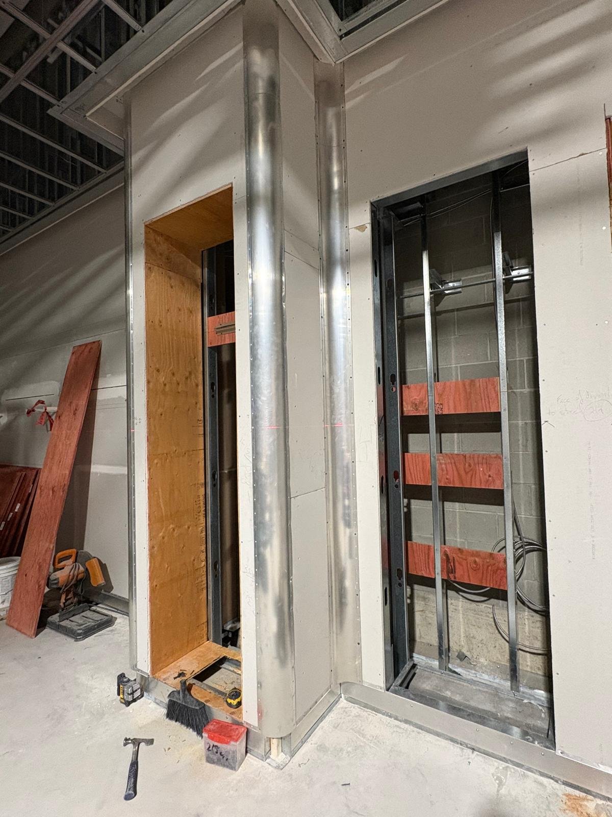 Drywall installation doorway