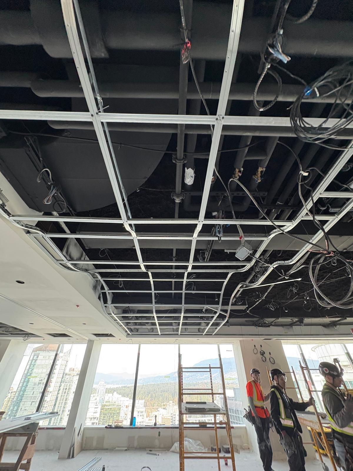 Suspended ceiling grid highrise Vancouver